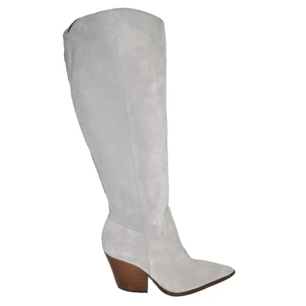 New! Vince Camuto Oyennda Mountain Grey Suede Tall Boot Size 9 US 40 EU DD375 - Picture 2 of 7